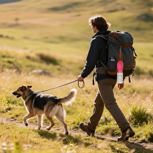 BARGAIN FACTORY Dog Water Bottle, Lightweight, Leak Proof Portable 550 ML Water Dispenser with Drinking Feeder for Pets Outdoor Walking, Hiking, Travel, Food Grade Plastic For Pets (Pink) — view 6