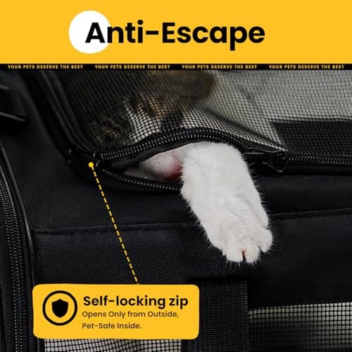 Conlun Cat Carrier Bag,Soft-Sided Pet Carriers for Dogs with 4-Sided Mesh,Airline Approved Cat Transport Carrier for Small&Medium Cats Kitten Puppy Up to 6Kg,Collapsible Cat Travel Carrier-M,Black — view 5