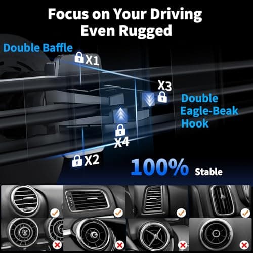 Magsafe Car Mount Charger [15W Fastest Charging Speed&20x Strongest Magnets] Car Phone Holder Wireless Charger Magnetic Phone Holder Fits iPhone 17/16/15/14/13/12 Series Pro Plus Max Samsung S Series — view 5