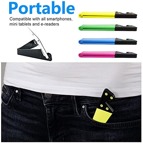 VOVIGGOL Portable Mobile Phone Stand for Desk 8 Pack, Foldable Pocket Travel Desk Phone Holder, Upgrade Universal V Smartphone Kickstand Mount Compatible with iPhone iPad Tablet Kindle Android — view 3