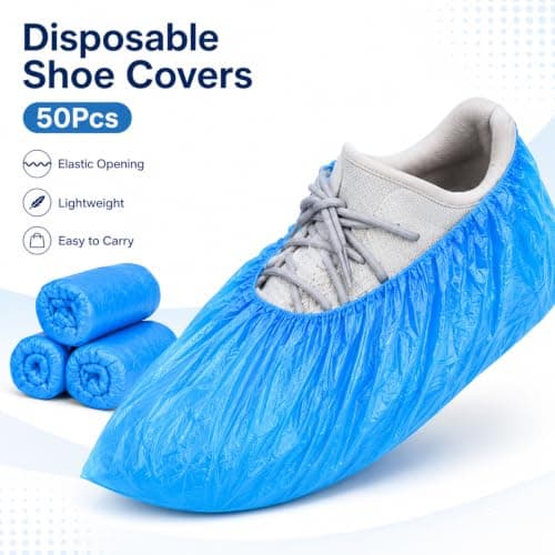 Qabonl 50 Pack Non-Woven Shoe Covers Disposable | Fits Up to Size 12 UK Men, Reusable, Boot Covers Non Slip, Breathable, Durable, For Indoors — view 6