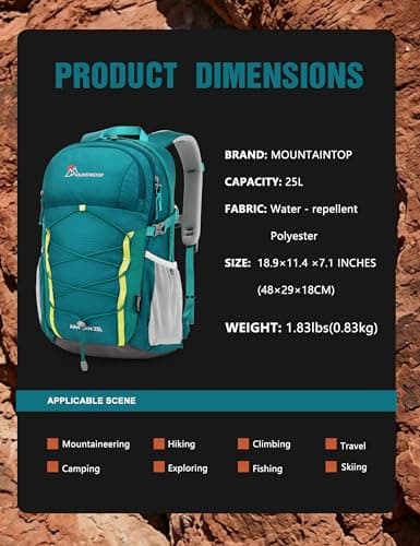 MOUNTAINTOP 25L Hiking Backpack Lightweight Rucksack for Men Women — view 4