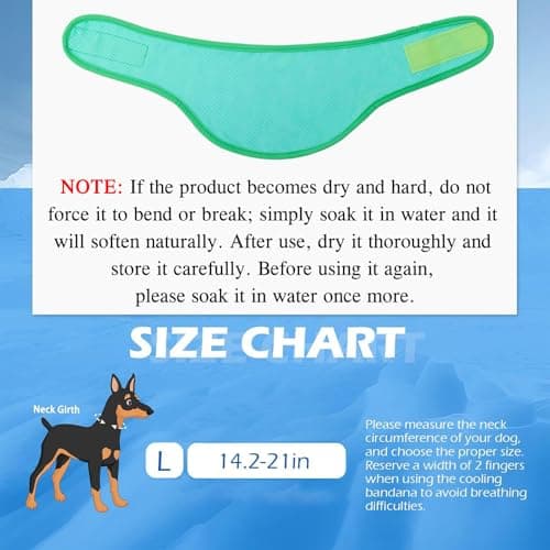 KASESSS Dog Cooling Bandana, Cooling Bandana for Dogs, Dog Summer Scarf, Breathable Pet Coolings Collar, Instant Chill Out Adjustable Towel Scarf for Summer Outdoor, Ice Prevent Sunstroke, Green, L — view 2