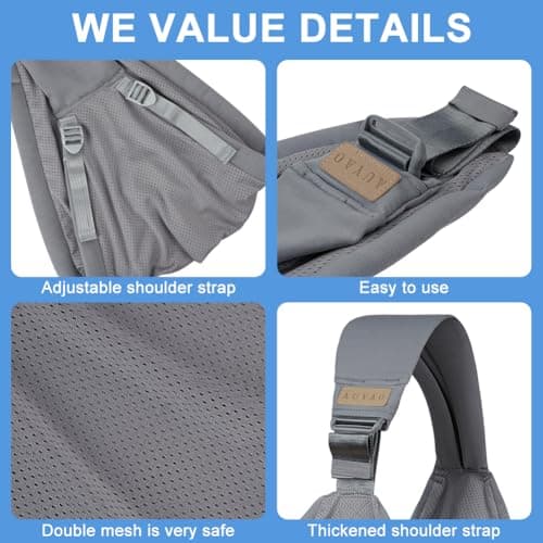 AUYAO Baby Sling Carrier Portable Breathable Toddler Sling Thick Shoulder Strap 3D Mesh Wrap Sling Wrap Baby Carrier Adjustable Baby Hip Sling Carrier for Newborn Up to 0-36 Month(Leaf Pattern) — view 3