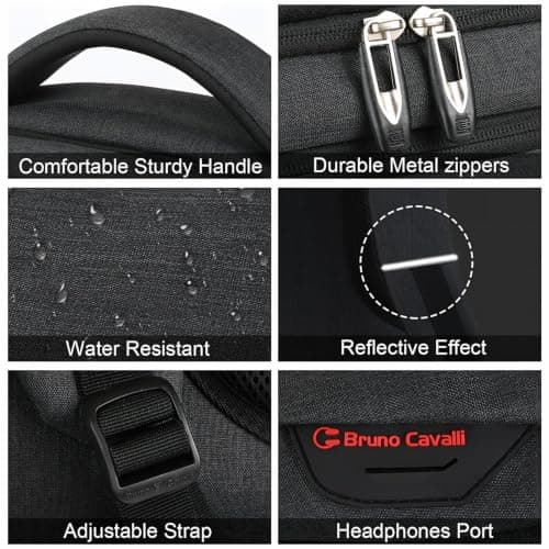 marcello 18 Inch Laptop Backpack for Men, Water Resistant Travel Rucksack — view 4