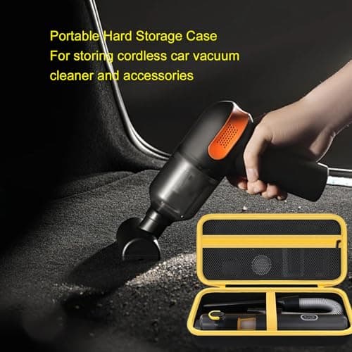 Elprico for Fanttik Slim V8 Mate Car Vacuum Hard Case,Portable Hard Storage Case,Fanttik Cordless V8/V10 Car Vacuum Organizer,Black (Case Only) — view 4