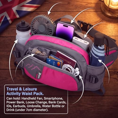 ROSSRORE Bumbag Waist for Women with Water Bottle and Phone Holder — view 2