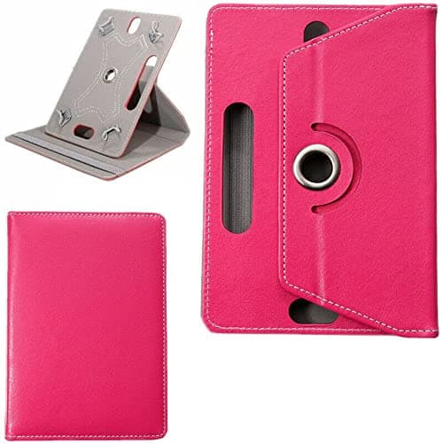 DV 10inch Tablet Case Cover - Universal Leather Stand Case Folio Cover Magic Leather 360° Rotating Case Fits for ALL 10" Inch & 10.1" Inch Android Tablets tab (Pink)