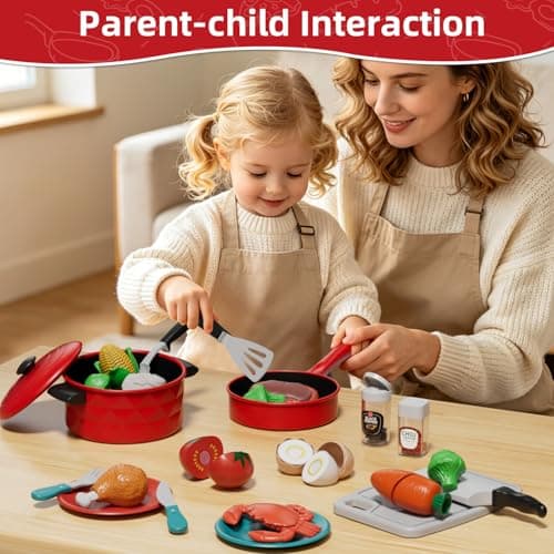 Lehoo Castle Play Kitchen Accessories, Pots and Pans Set for Girls Boys 3-8 — view 6