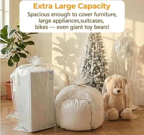 5 Pcs Extra Large Clear Plastic Storage Bags, 100×152cm Suitcase Cover — view 5