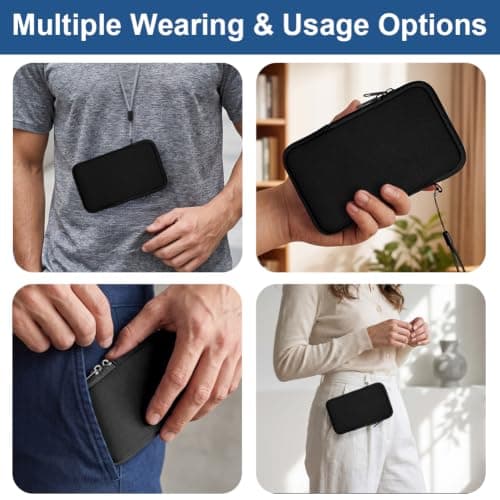 AOOSA Phone Sock, Universal Neoprene Shockproof Pouch Sleeve Case, Black — view 6
