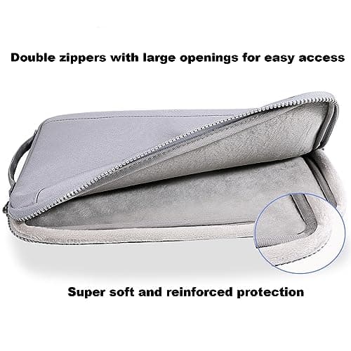 LANDICI 360°Protective Laptop Sleeve Case 15.6 16 Inch for MacBook Pro M3/M4 16, 15.6” HP Acer Lenovo Dell Asus Laptop, Waterproof Slim Computer Bag Cover with Handle, Gray — view 2