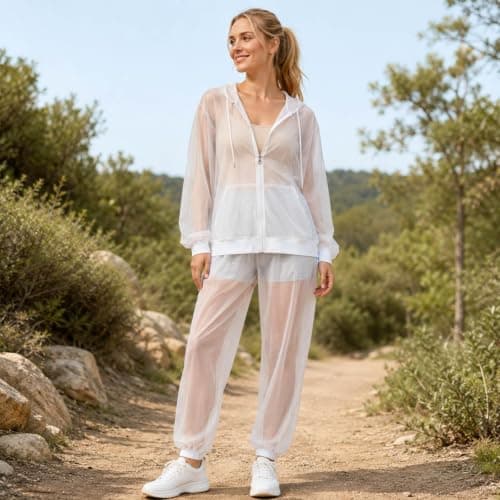 Mosquito Repellent Clothing Men Women with Zip Anti Mosquito Net Suit Mesh Insect Protection for Men and Women Jacket & Trousers Protection for Outdoor Activities such as Travel and Camping — view 2