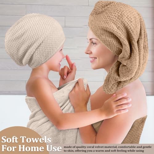 Preboun 12 Pcs Bath Towels and Washcloths 4 Sets Microfiber Bathroom Beach Pool Towel Set Quick Dry Coral Velvet Highly Absorbent for Fitness Sports Shower Travel Spa Hotel(Taupe Gradient) — view 3