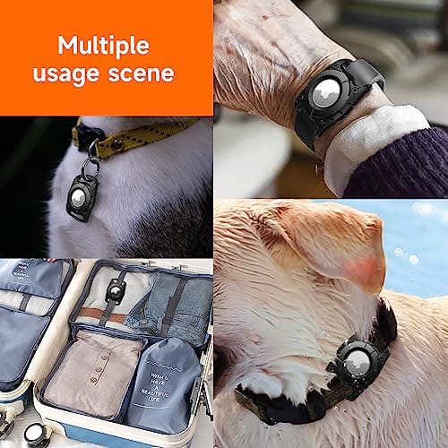 Compatible with Pet Airtag Dog Collar Holder Airtag Keyring, Anti-lost Shock Resistant Air Tag Holder, Waterproof Hard TPU Full Protection Air tag Case for Key,Backpack,Luggage,Cat,Dog Gps Tracker — view 5
