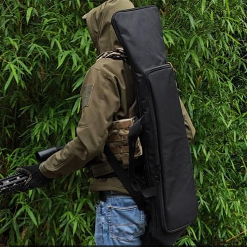 Zoegneer Waterproof Fishing Rod Bag 120cm Portable Short Model Tackle Storage Case with Shoulder Strap for Outdoor Travel Camping Black Green Khaki 600D PVC Oxford Fabric Large Ca(black) — view 3