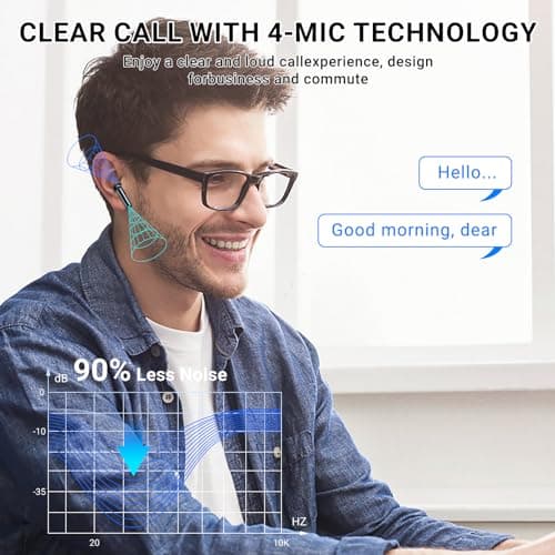 Wireless Earbuds,Wireless Earphones Bluetooth 5.3 in Ear with 4 Mic ENC Calls Noise Cancelling Wireless Headphones Mini LED Display 42H Playtime HiFi Stereo Bluetooth Earbuds Touch Control/IP6/Black — view 6