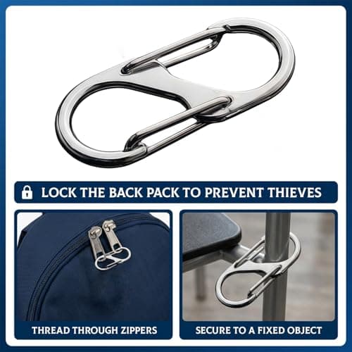 6 PCS Luggage Locks Zipper Locks with Carabiner Clip Travel Locks for Luggage and Backpacks Essential Anti-Theft Bag Accessories with Carabiner Clips for Traveling Handbags Tent Purse ﻿ — view 4