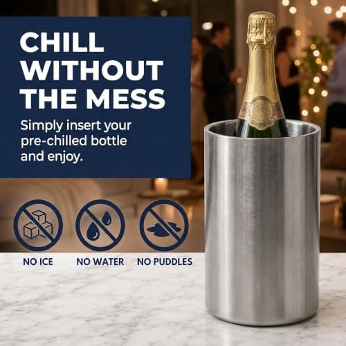 Chabrias 6 Pack Double Wall Stainless Steel Champagne Bucket & Wine Cooler — view 6