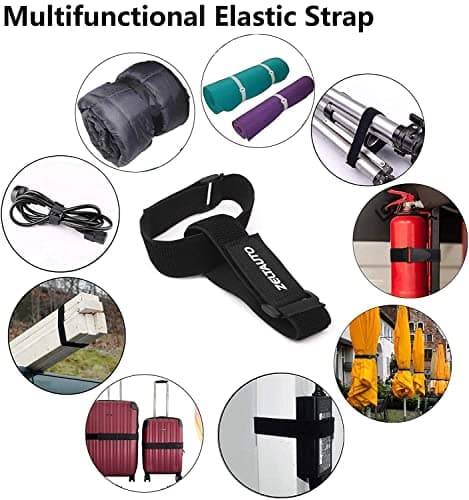 Elastic Cinch Straps with Quick-Adjust Buckles, Multipurpose Tie-Downs for Outdoor Gear, Camping, Travel Essentials, Bikes, Yoga Mats (1.5"x16", 2-Pack) — view 5