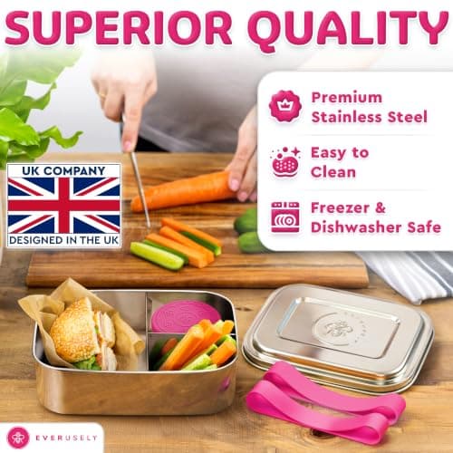 Stainless Steel Bento Box & Condiment Container - Dragonfruit, 47oz / 1.4 L — view 2