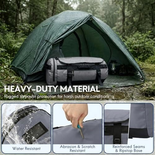 Haimont Heavy Duty Convertible Travel Duffel Backpack, 90L Grey — view 5