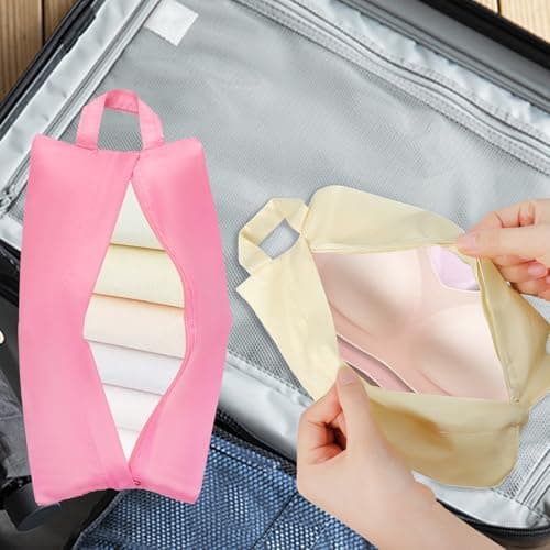 LLMSIX 3pcs Travel Underwear Organizer Bag, Underwear Travel Bag with Handle, Bra & Sock Organizer Bags for Women Men Socks Lingerie and Small Clothes — view 4