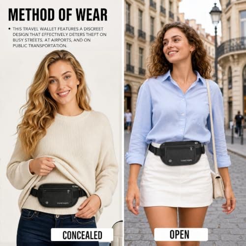 travel inspira Money Belt, Passport Holder Secure with RFID Blocking — view 3