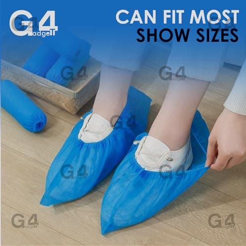 G4GADGET Disposable Shoe Cover (100 Pieces) - Blue Overshoes for Indoor/Outdoor Use - Ideal for Cleaning, Hygiene, and Protections — view 6