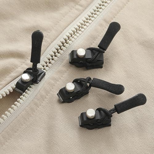 12 Pack 3 Sizes No Sew Zipper Slider Puller Repair Kit for Backpack Jackets — view 4