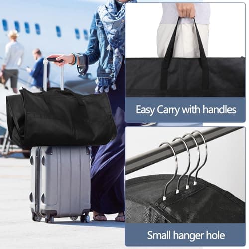 Belinlen 2 Pack 65 Inch/165cm Long Garment Bags with 4" Gusset for Dress — view 5