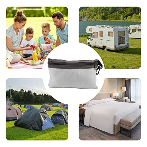 Kaket Sleeping Bag Liner 210 x 70 cm, Camping Sleep Bag Liner with Pillow Slot, Portable Lightweight Travel Sheet for Camping Hostels Picnic Hiking (Grey) — view 5