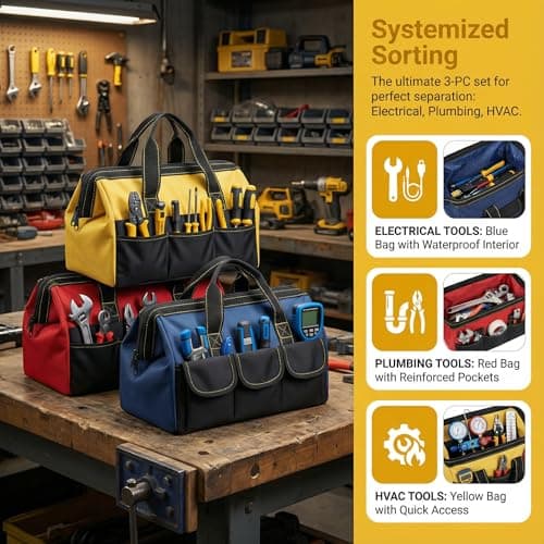 Xygobla 3 Pack Wide Open Mouth Tool Storage Bag — view 6