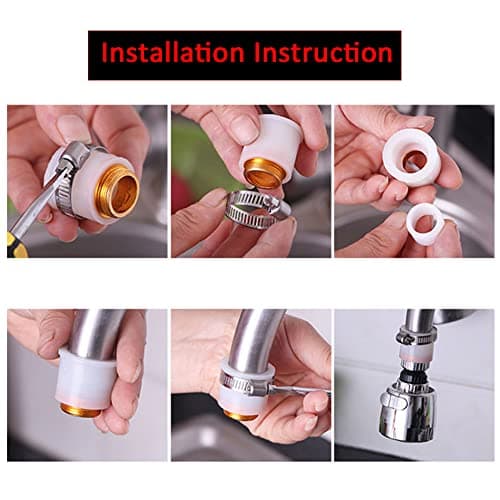 Tap Water Filter Faucet Adapter, Universal Silicone Faucet Aerator Adapter for No Thread Old Fashion Faucet Tap Connector — view 5