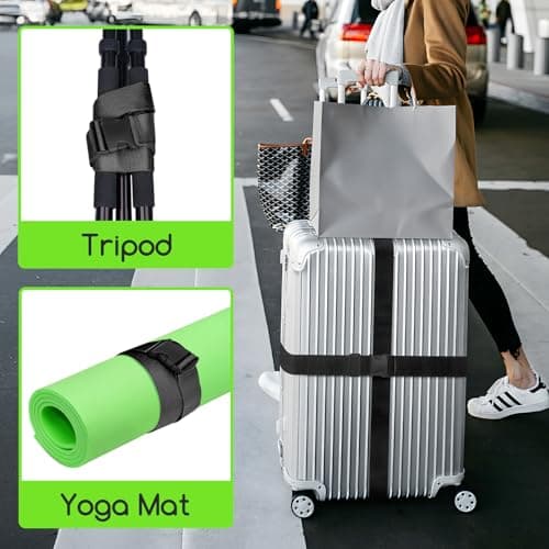 WISYOK Luggage Straps Extended, 2 Pack, 130-250cm Adjustable, Black — view 6