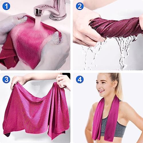 Sukeen Cooling Towel (40"x12"), Quick Dry Fitness Ice Towel for Gym, Golf, Yoga, Outdoor Work, Sports, Travel, Camping, Instant Cool for Neck and Face — view 6