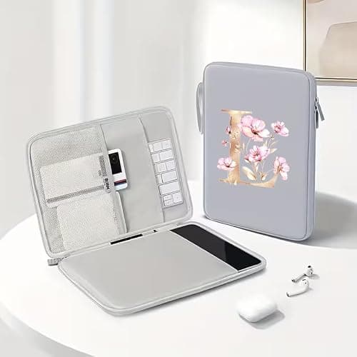 Initail 9-11 Inch Tablet Sleeve Bag for Men & Women,Portable Ipad Carrying Case, Ipad Bag for Daily Work Travel Ipad Accessories for Gift (GR-L) — view 2