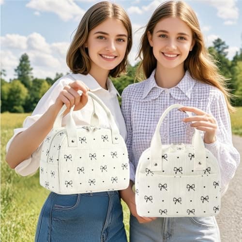 Binoster Lunch Bags for Women Insulated Cooler Lunch Bag Adults Kids Packed Lunch Box Tote Bag Cute Girls Ladies Lunch Bags for Work School Picnic Travel Beach Gifts for Women Her Wife Preppy Stuff — view 6