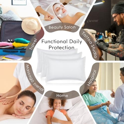 Disposable Pillow Case Non Woven Pillow Covers Pillow Sheets for Medical Travel Hotel Bedroom Home Bedding Portable Supplies 70 x 48 CM (DP-404-A (20 Pack)) — view 6