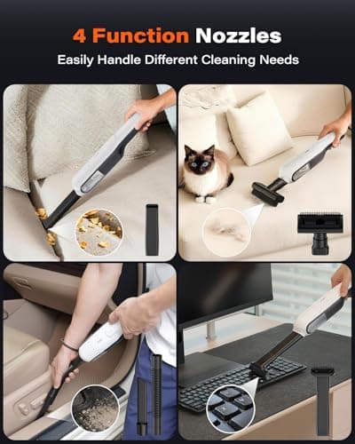 A2C Handheld Vacuum Cleaner Cordless, 19000Pa Powerful Suction Car Hoover with 7500mAh Battery, 30 Mins Long Runtime, Lightweight Portable Vacuum for Car Interior, Pet Hair, Sofa, Office & Home Clean — view 5