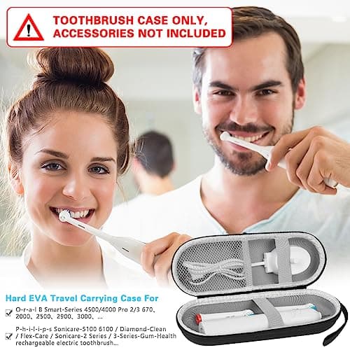 LOPHE Electric Toothbrush Travel Case, Dustproof Toothbrush Storage Holder, Portable Toothbrush Protective Cover Bag, Electric Toothbrush Case Container for Business Camping Travel (Black) — view 6