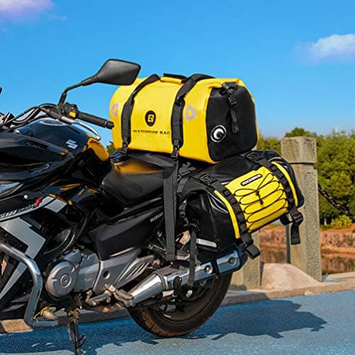 ROCKBROS Motorcycle Pannier Bag Luggage Saddle Bag Water-Repellent Motorcycling Rear Seat Carrier Large Capacity Motorbike Travel Accessories Yellow 62L — view 3