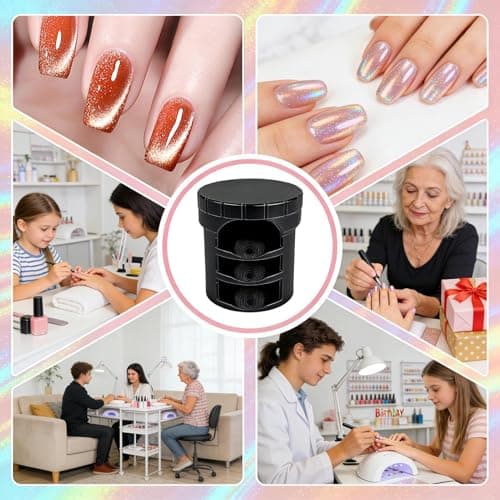 Nail Magnet - 3D Glass Bead Rotating Multifunctional Magnet | Gel Polishing Magnetic For Salon Home | Strong Magnetic Tool For Manicure Wedding Bridal Spa Grooming Party Summer Winter Holiday Travel — view 6