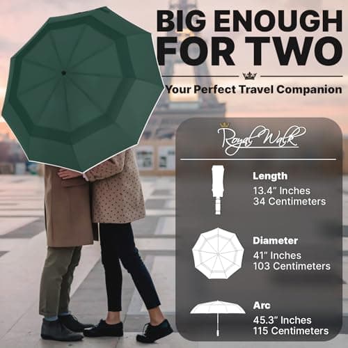 Royal Walk Folding Travel Compact Umbrella Windproof Strong for Men & Women — view 2