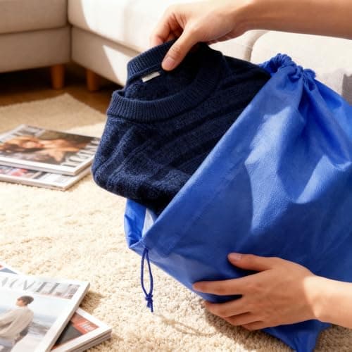 12Pcs Drawstring Shoe Bags, Portable Non-Woven Shoe Packing Clothes Bag — view 6