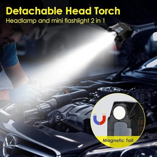 Head Torch Rechargeable,2 Packs Headlamp,8 Modes Head Lights for Head — view 2