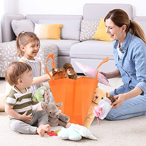 Cisolen 24 Pieces Gift Bag with Handle Large Non Woven Bags Reusable Shopping Bag Party Favor Bags Grocery Tote Bag for Picnic (12 Colors) — view 2