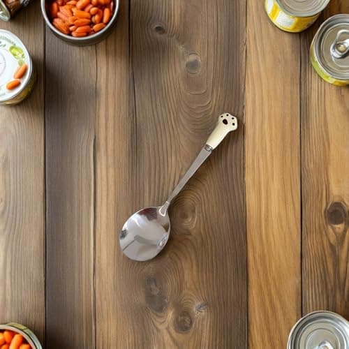 Parliky 20PCS Stainless Steel Pet Food Spoon with Cute Cat Design Ergonomic Scoop for Dogs Cats Precise Wet Dry Food Travel-friendly Feeding Utensils for Puppy Kitten — view 5