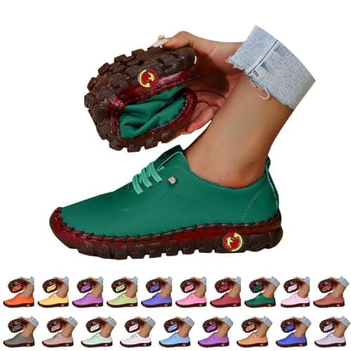 Walking Shoes for Women UK Womens Trainers Waterproof Non Slip Walking Shoes Lightweight Soft Wide fit Running Sneakers Casual Orthopedic Shoe Lace up Sneaker for Tennis Gym Tennis Blackish Green 7 — view 6