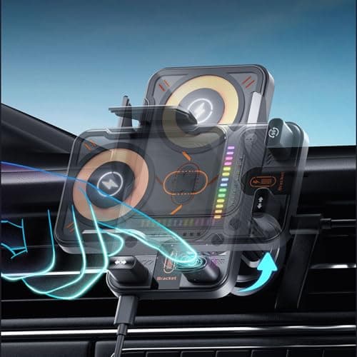 2026 New Wireless Phone Charger Mount For Car, Auto Clamping Car Phone Holder, 15W Fast Charging Air Vent Automobile Cradles For Music Control Video Streaming Daily Commuting Weekend Getaway — view 4